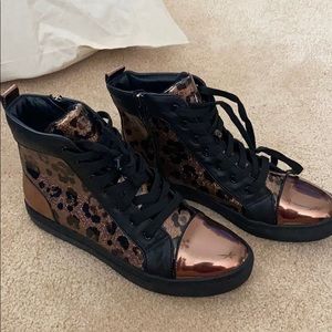 Steve Madden Cheetah Glitter High Tops